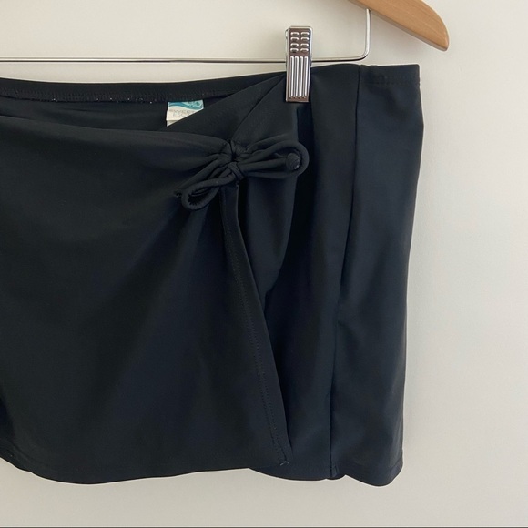 Bikini Tie Wrap Skirt Full Bottoms Black Sz 14 - Picture 3 of 5